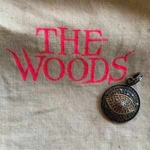 NWOT THE WOODS FINE JEWELRY GOLD AND SILVER PAVE DIAMOND EVIL EYE CHARM